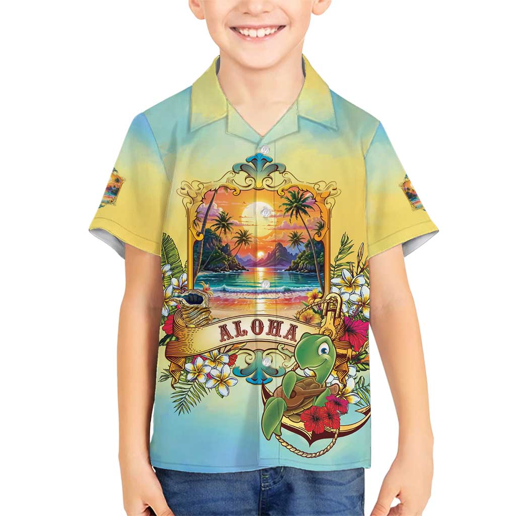 Aloha Hawaii Turtle Family Matching Off Shoulder Maxi Dress and Hawaiian Shirt Retro Style - Polynesian Pride