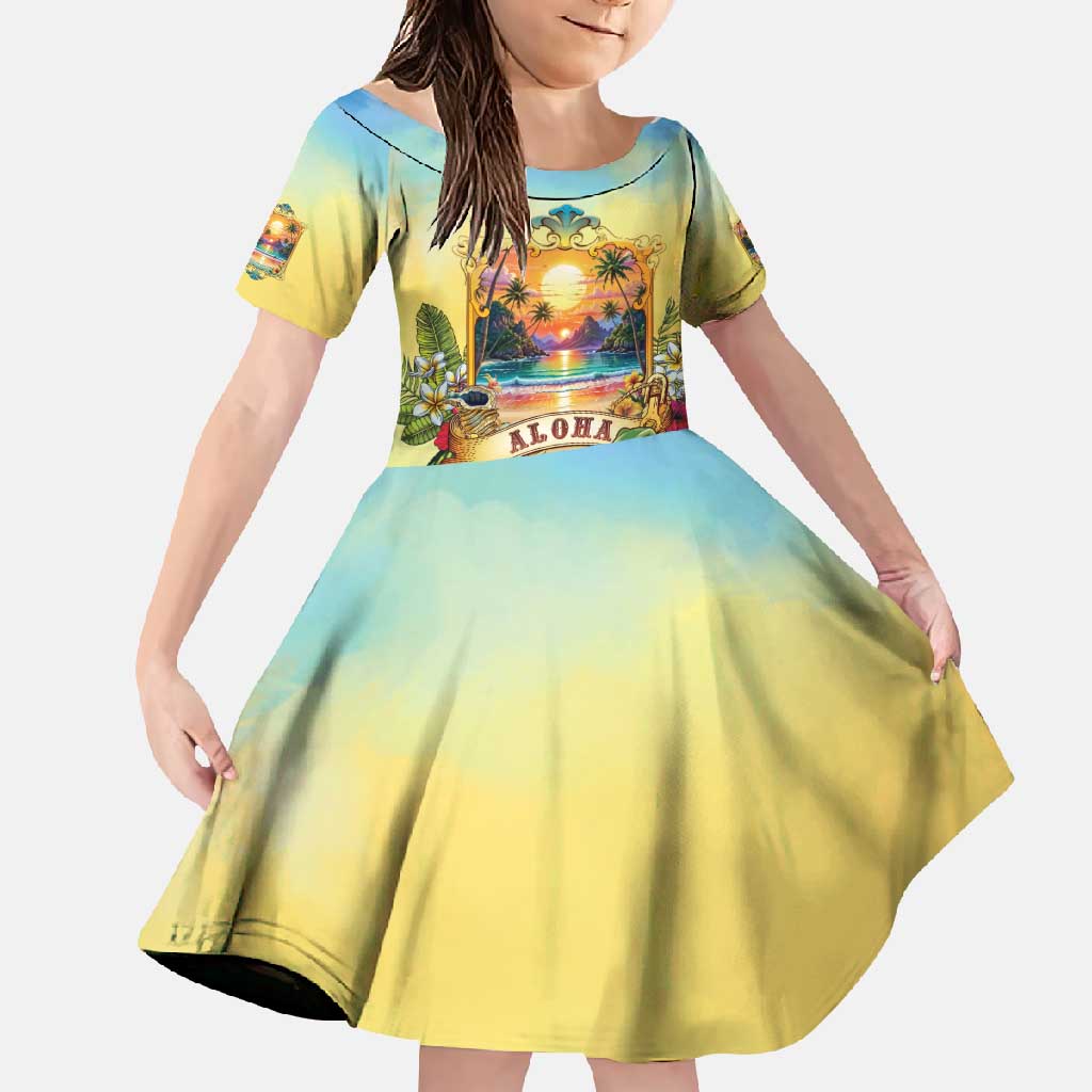 Aloha Hawaii Turtle Family Matching Tank Maxi Dress and Hawaiian Shirt Retro Style - Polynesian Pride