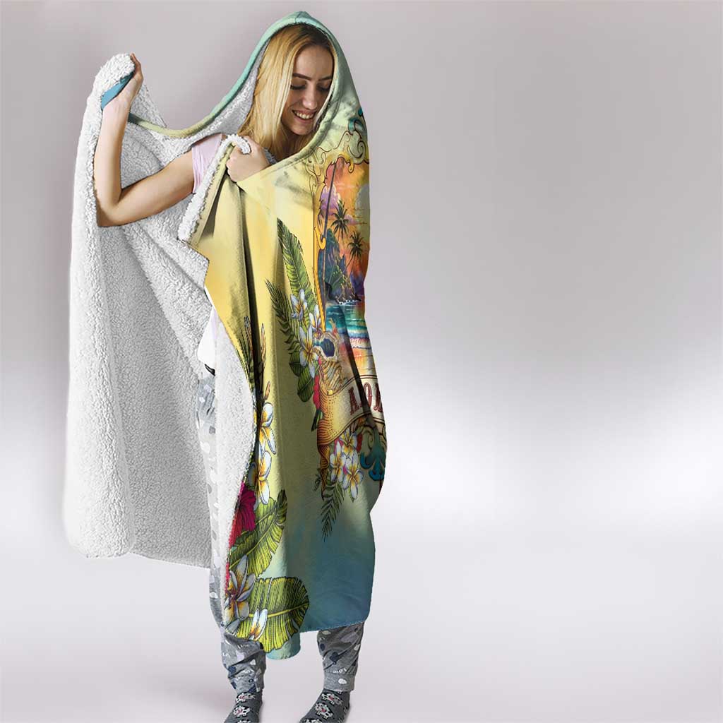 Aloha Hawaii Turtle Hooded Blanket Retro Style - Polynesian Pride