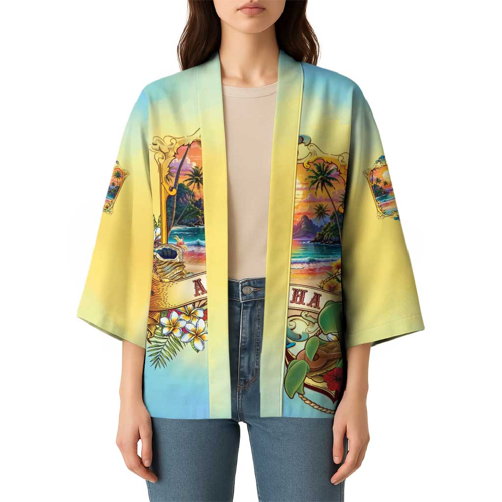 Aloha Hawaii Turtle Kimono Retro Style LT05 - Polynesian Pride