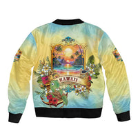 Aloha Hawaii Turtle Sleeve Zip Bomber Jacket Retro Style - Polynesian Pride