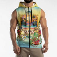 Aloha Hawaii Turtle Sleeveless Zip Hoodie Retro Style LT05