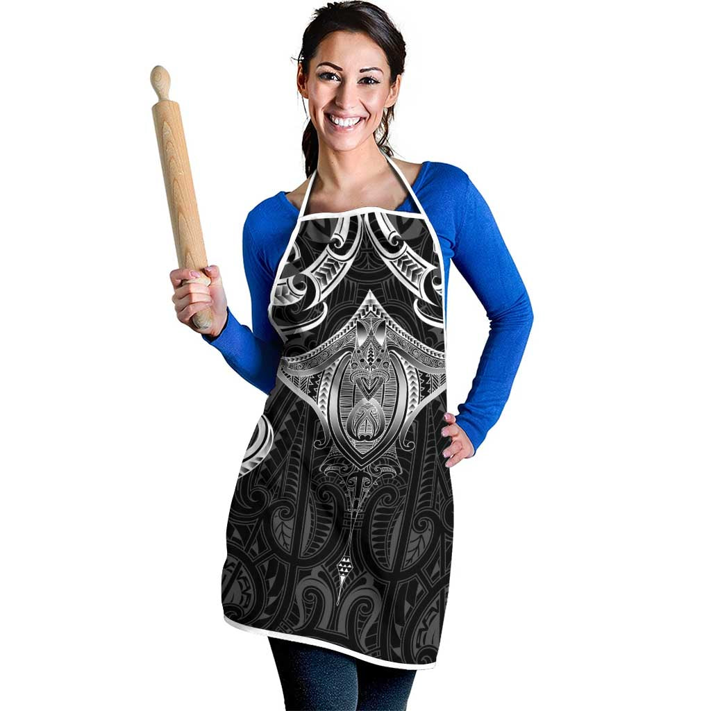 New Zealand Aotearoa Apron Maori Manta Ray Moko Black - Polynesian Pride