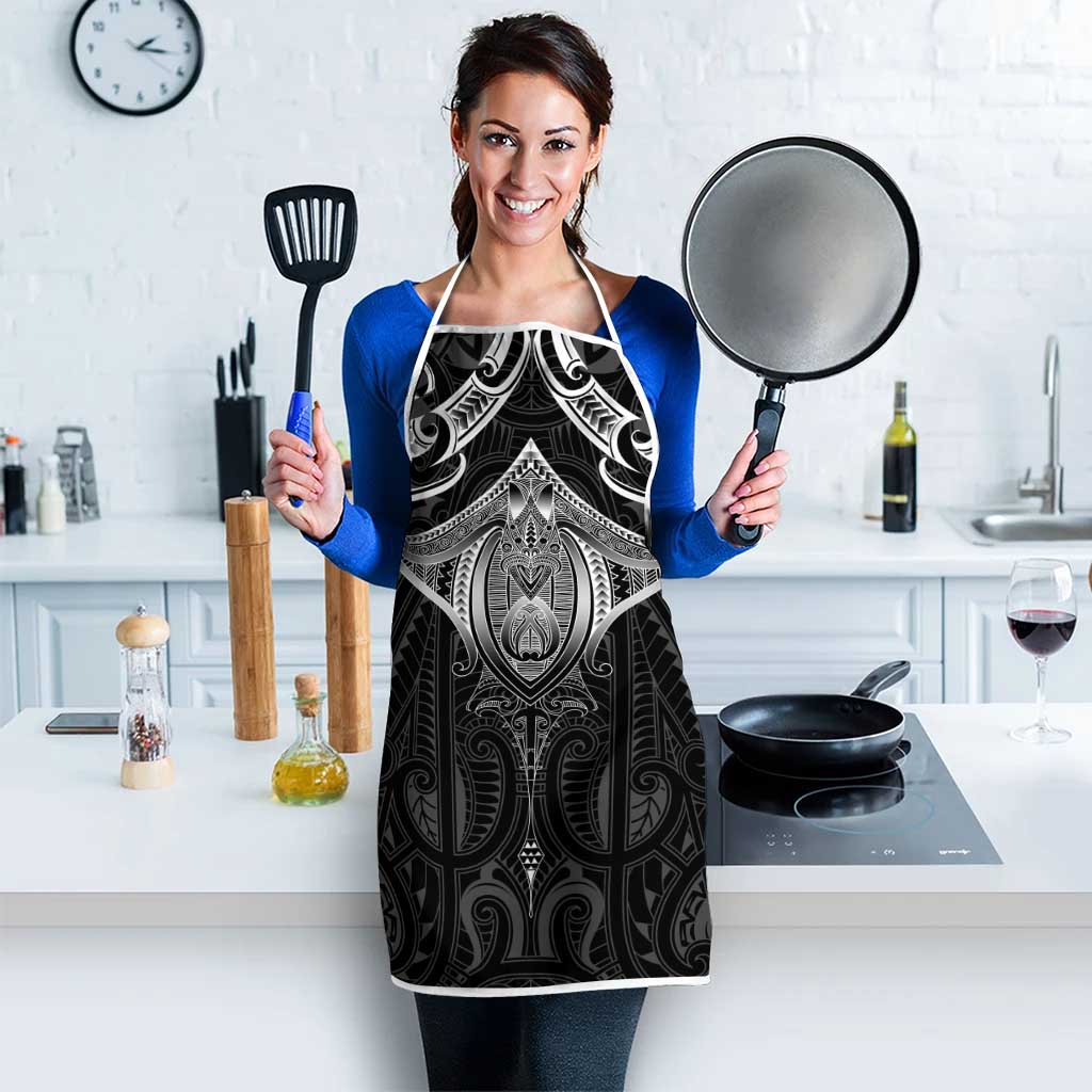 New Zealand Aotearoa Apron Maori Manta Ray Moko Black - Polynesian Pride