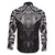 New Zealand Aotearoa Family Matching Off Shoulder Maxi Dress and Hawaiian Shirt Maori Manta Ray Moko Black - Polynesian Pride