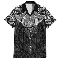 New Zealand Aotearoa Hawaiian Shirt Maori Manta Ray Moko Black - Polynesian Pride