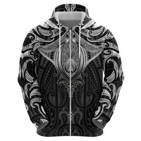 New Zealand Aotearoa Hoodie Maori Manta Ray Moko Black - Polynesian Pride