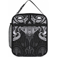 New Zealand Aotearoa Lunch Bag Maori Manta Ray Moko Black LT05 10.2 × 8.3 × 4.3 inch Black - Polynesian Pride