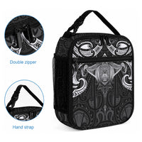 New Zealand Aotearoa Lunch Bag Maori Manta Ray Moko Black LT05 - Polynesian Pride