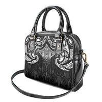 New Zealand Aotearoa Shoulder Handbag Maori Manta Ray Moko Black - Polynesian Pride