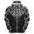 New Zealand Aotearoa Zip Hoodie Maori Manta Ray Moko Black - Polynesian Pride