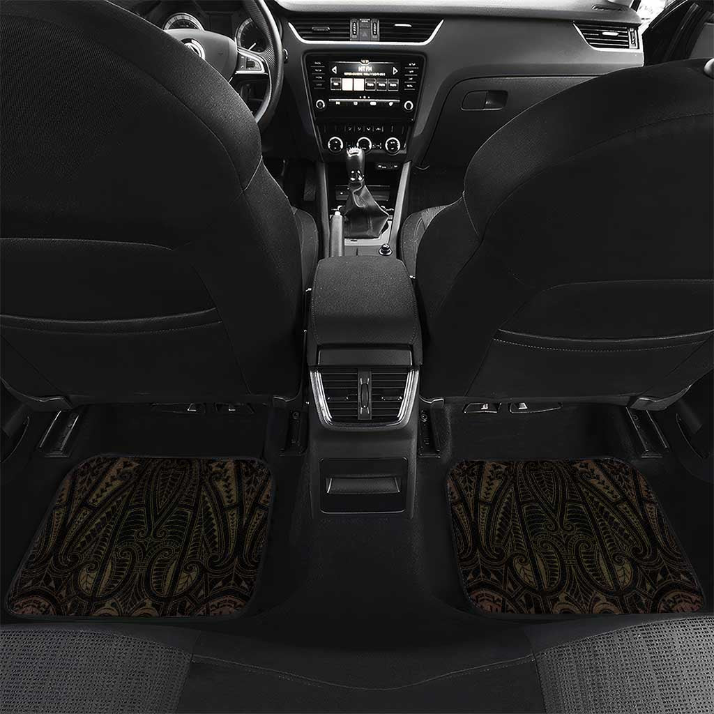 New Zealand Aotearoa Car Mats Maori Manta Ray Moko Gold - Polynesian Pride