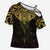 New Zealand Aotearoa Cross Shoulder Shirt Maori Manta Ray Moko Gold - Polynesian Pride