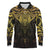 New Zealand Aotearoa Long Sleeve Polo Shirt Maori Manta Ray Moko Gold - Polynesian Pride