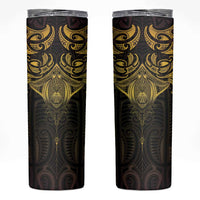 New Zealand Aotearoa Skinny Tumbler Maori Manta Ray Moko Gold LT05 Gold - Polynesian Pride