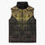 New Zealand Aotearoa Sleeveless Puffer Jacket Maori Manta Ray Moko Gold - Polynesian Pride