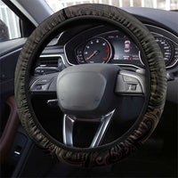 New Zealand Aotearoa Steering Wheel Cover Maori Manta Ray Moko Gold - Polynesian Pride