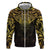 New Zealand Aotearoa Zip Hoodie Maori Manta Ray Moko Gold - Polynesian Pride