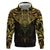 New Zealand Aotearoa Zip Hoodie Maori Manta Ray Moko Gold - Polynesian Pride