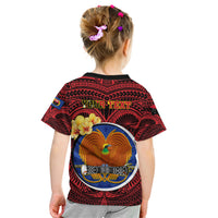 Personalized Papua New Guinea Gulf Province Kid T Shirt Mix Coat Of Arms Polynesian Pattern LT05 - Polynesian Pride