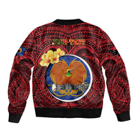 Personalized Papua New Guinea Gulf Province Sleeve Zip Bomber Jacket Mix Coat Of Arms Polynesian Pattern LT05 - Polynesian Pride