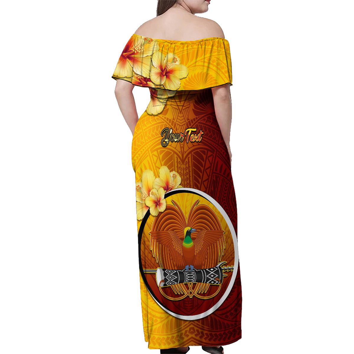 Personalized Papua New Guinea Western Province Family Matching Off Shoulder Maxi Dress and Hawaiian Shirt Mix Coat Of Arms Polynesian Pattern LT05 - Polynesian Pride