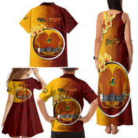 Personalized Papua New Guinea Western Province Family Matching Tank Maxi Dress and Hawaiian Shirt Mix Coat Of Arms Polynesian Pattern LT05 - Polynesian Pride