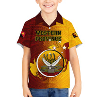 Personalized Papua New Guinea Western Province Family Matching Tank Maxi Dress and Hawaiian Shirt Mix Coat Of Arms Polynesian Pattern LT05 Son's Shirt Red - Polynesian Pride