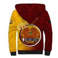 Personalized Papua New Guinea Western Province Sherpa Hoodie Mix Coat Of Arms Polynesian Pattern LT05 - Polynesian Pride