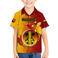 Personalized Papua New Guinea Madang Province Family Matching Puletasi Dress and Hawaiian Shirt Mix Coat Of Arms Polynesian Pattern LT05 Son's Shirt Yellow - Polynesian Pride