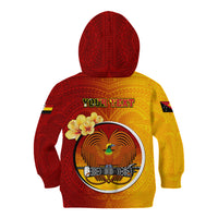 Personalized Papua New Guinea Madang Province Kid Hoodie Mix Coat Of Arms Polynesian Pattern LT05 - Polynesian Pride
