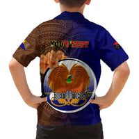 Personalized Papua New Guinea Manus Province Family Matching Off Shoulder Long Sleeve Dress and Hawaiian Shirt Mix Coat Of Arms Polynesian Pattern LT05 - Polynesian Pride