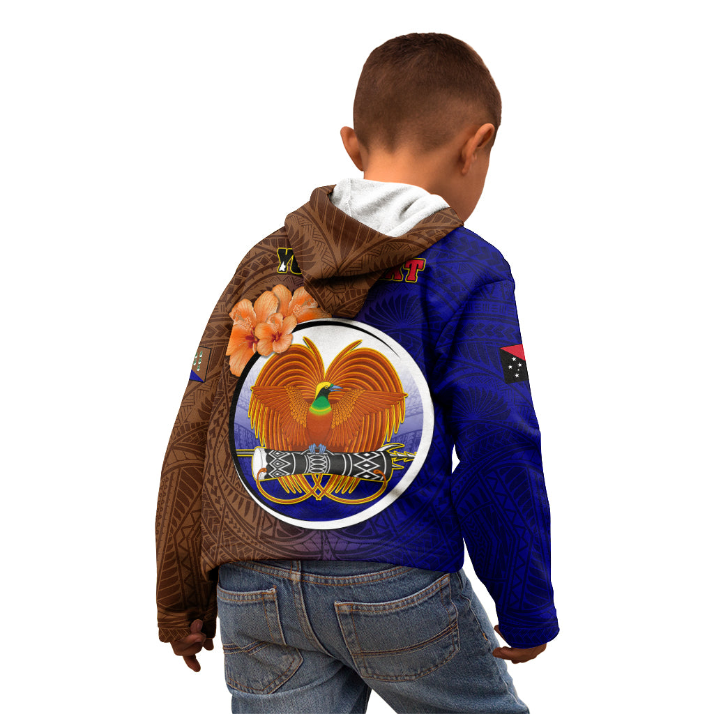 Personalized Papua New Guinea Manus Province Kid Hoodie Mix Coat Of Arms Polynesian Pattern LT05 - Polynesian Pride