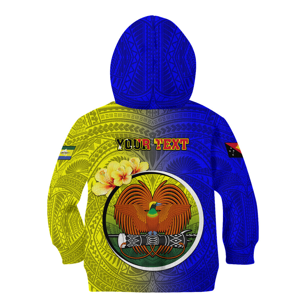 Personalized Papua New Guinea Morobe Province Kid Hoodie Mix Coat Of Arms Polynesian Pattern LT05 - Polynesian Pride