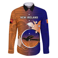 Personalized Papua New Guinea New Ireland Province Family Matching Summer Maxi Dress and Hawaiian Shirt Mix Coat Of Arms Polynesian Pattern LT05 Dad's Shirt - Long Sleeve Blue - Polynesian Pride