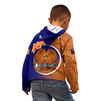 Personalized Papua New Guinea New Ireland Province Kid Hoodie Mix Coat Of Arms Polynesian Pattern LT05 - Polynesian Pride