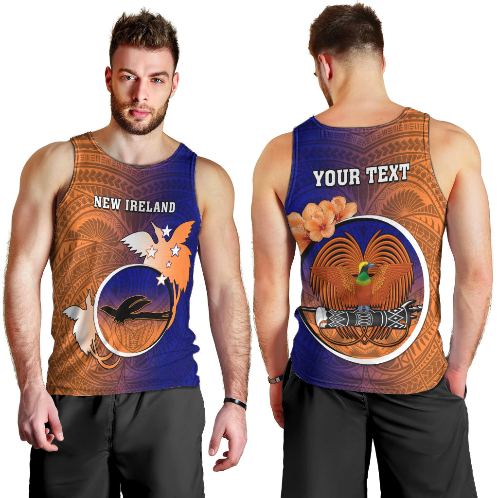Personalized Papua New Guinea New Ireland Province Men Tank Top Mix Coat Of Arms Polynesian Pattern LT05 - Polynesian Pride