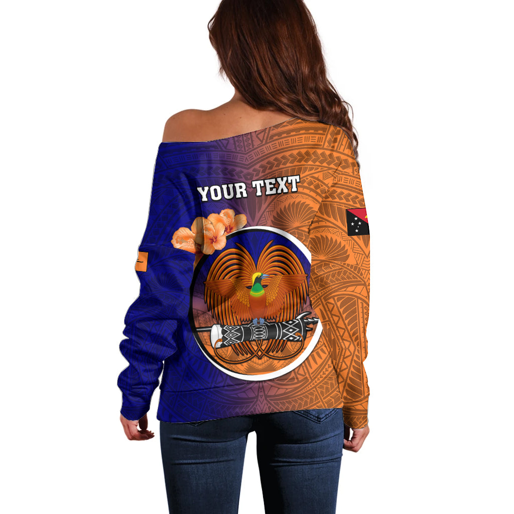 Personalized Papua New Guinea New Ireland Province Off Shoulder Sweater Mix Coat Of Arms Polynesian Pattern LT05 - Polynesian Pride