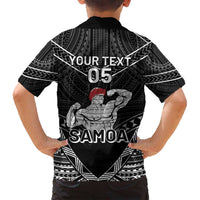 Custom Samoa Wrestling Family Matching Long Sleeve Bodycon Dress and Hawaiian Shirt Samoan Wrestler Ulafala Style LT05 - Polynesian Pride