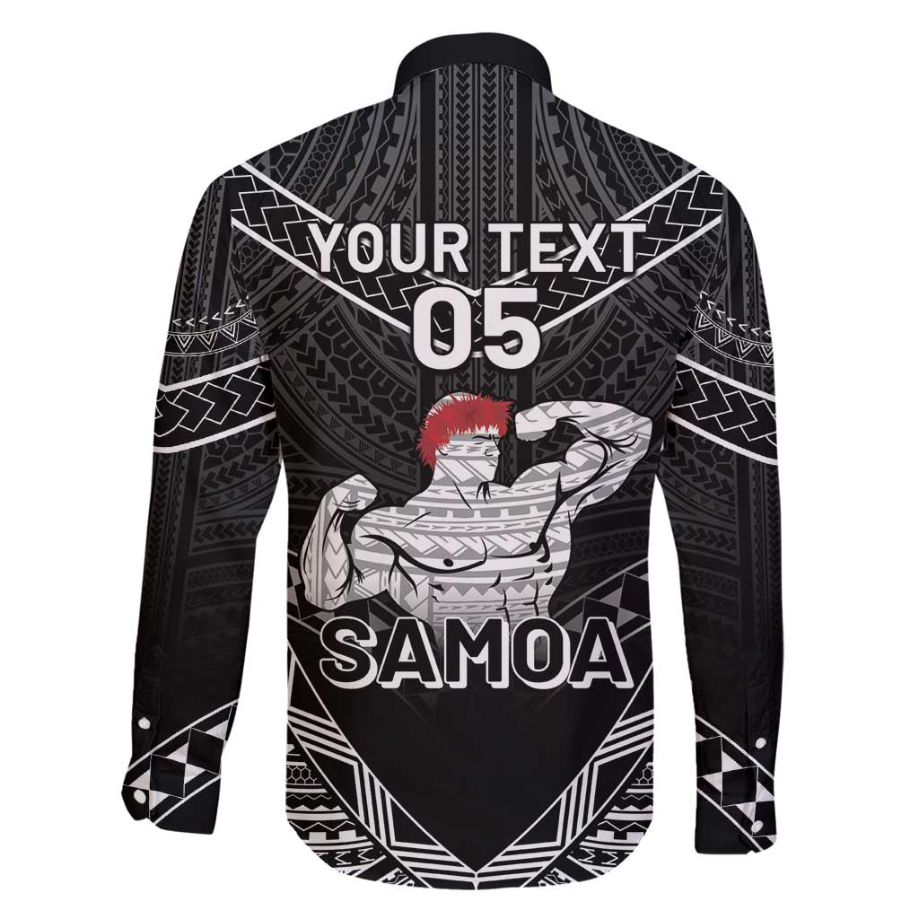 Custom Samoa Wrestling Family Matching Long Sleeve Bodycon Dress and Hawaiian Shirt Samoan Wrestler Ulafala Style LT05 - Polynesian Pride