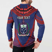 Personalised FAST Party Samoa Button Sweatshirt Samoan Coat Of Arms Ulafala Style