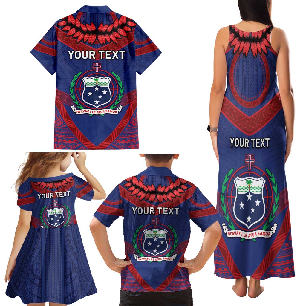Personalised FAST Party Samoa Family Matching Tank Maxi Dress and Hawaiian Shirt Samoan Coat Of Arms Ulafala Style LT05 - Polynesian Pride
