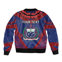 Personalised FAST Party Samoa Sleeve Zip Bomber Jacket Samoan Coat Of Arms Ulafala Style