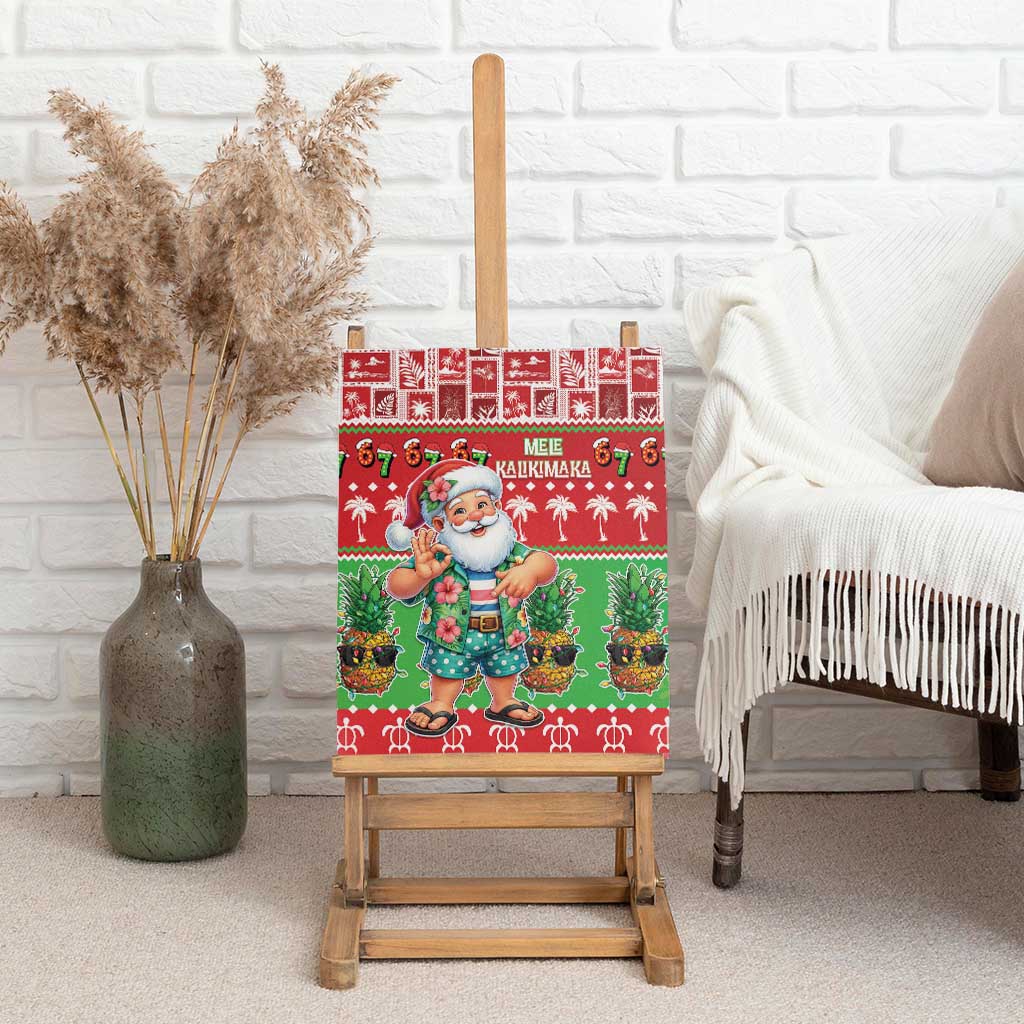 Mele Kalikimaka Hawaii Christmas Canvas Wall Art Funny Santa 67 Gen Alpha Slang - Polynesian Pride