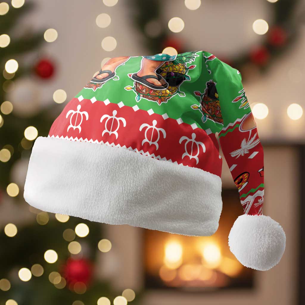 Mele Kalikimaka Hawaii Christmas Santa Hat Funny Santa 67 Gen Alpha Slang - Polynesian Pride
