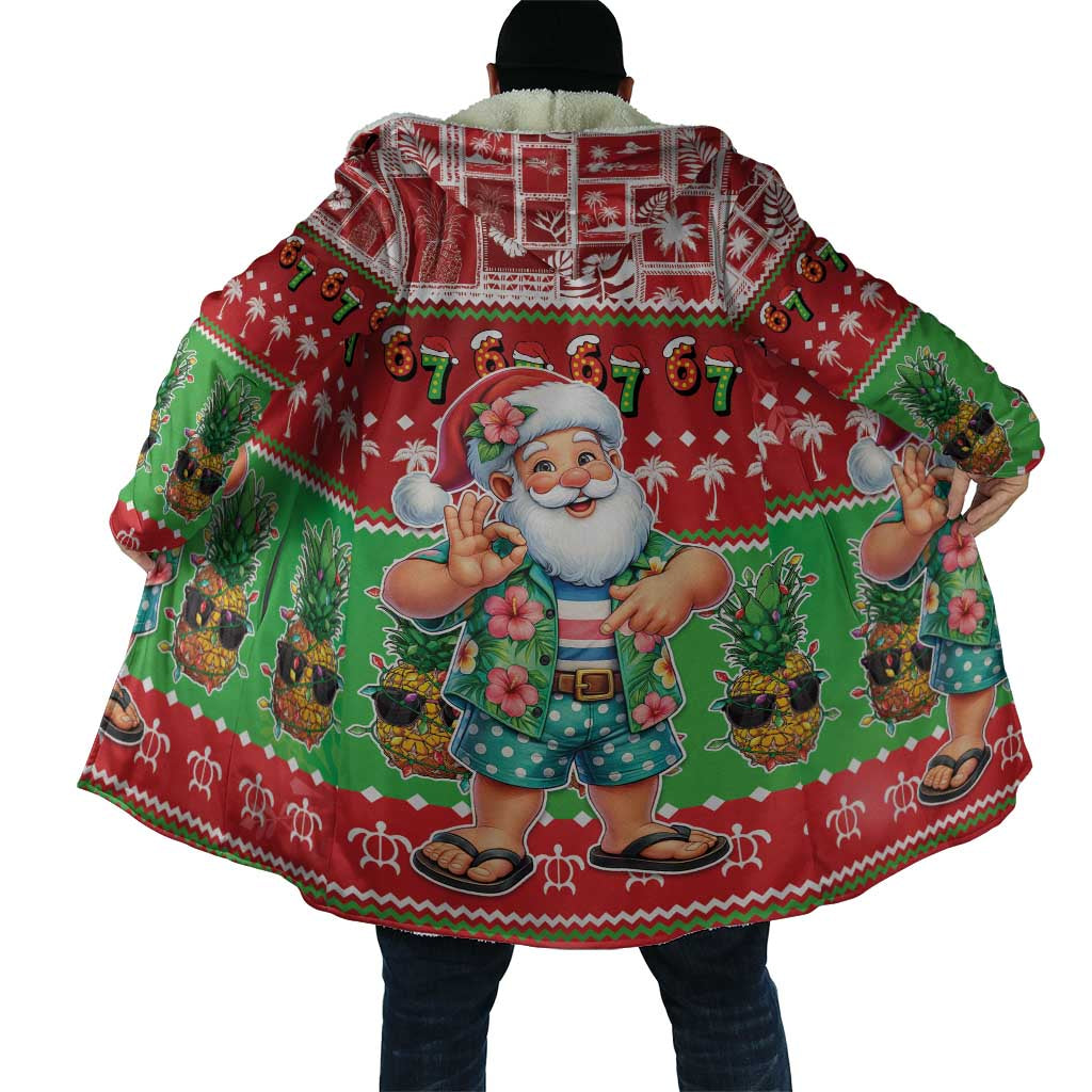 Mele Kalikimaka Hawaii Christmas Cloak Funny Santa 67 Gen Alpha Slang - Polynesian Pride