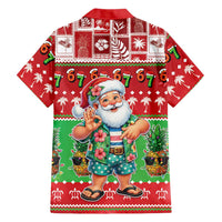 Mele Kalikimaka Hawaii Christmas Family Matching Off Shoulder Maxi Dress and Hawaiian Shirt Funny Santa 67 Gen Alpha Slang LT05 - Polynesian Pride