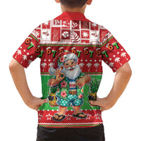 Mele Kalikimaka Hawaii Christmas Family Matching Off Shoulder Short Dress and Hawaiian Shirt Funny Santa 67 Gen Alpha Slang LT05 - Polynesian Pride