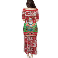 Mele Kalikimaka Hawaii Christmas Family Matching Puletasi and Hawaiian Shirt Funny Santa 67 Gen Alpha Slang LT05 - Polynesian Pride