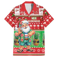 Mele Kalikimaka Hawaii Christmas Family Matching Short Sleeve Bodycon Dress and Hawaiian Shirt Funny Santa 67 Gen Alpha Slang LT05 Dad's Shirt - Short Sleeve Red - Polynesian Pride